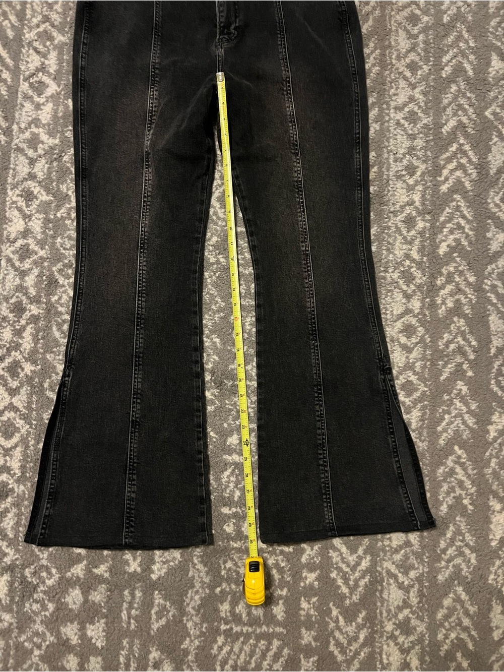 Frame le High Flare Denim Black Flare Jeans with Front Seam Detail sz 31 (L120) - Picture 5 of 12